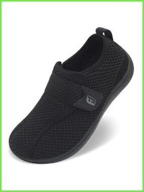 Wide Toe Box Zero Drop Walking Shoes Adjustable Hook & Loop Knit
